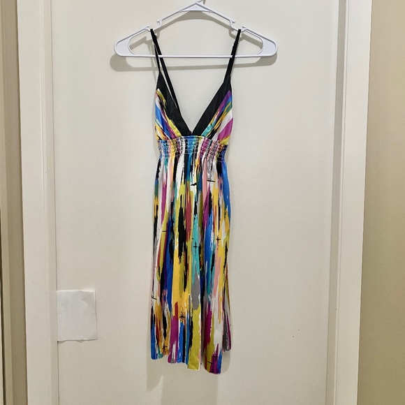 Triangle Top Empire Waist Dress Multi Coloured S/M - Picture 2 of 11